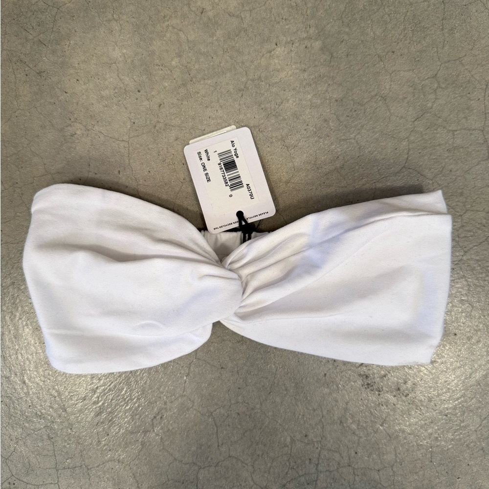 ALO Yoga Classic White Knotted Hairband/Headband